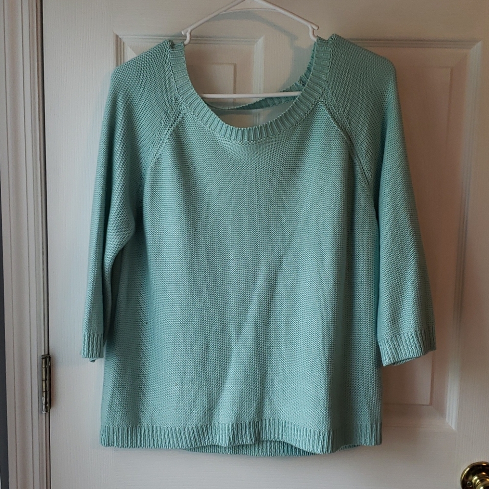 Teal knit top